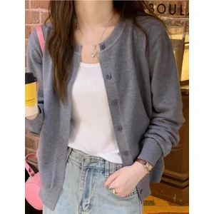 Kadın Basic Düğmeli Triko Hırka