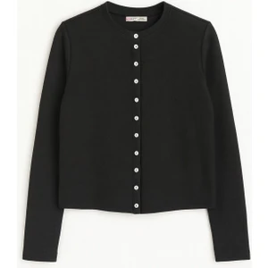 4771 Kadın Örme Basic Selanik Hırka Siyah