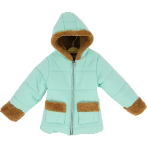 Kız Çocuk Mont Kapüşonlu Kürklü