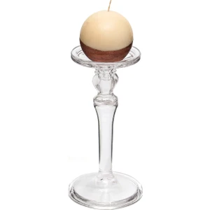 Ayaklı El Yapımı Cam Şamdan Mumluk (23 Cm)