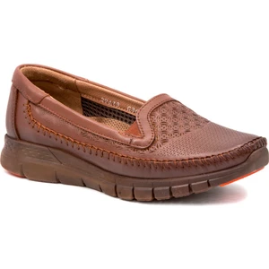 29413-G Kadın Taba Memory Foam Deri Ayakkabı