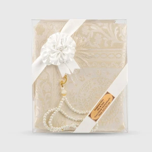 Hayrat Neşriyat Tesbih + Seccade Hediye Seti (Krem)