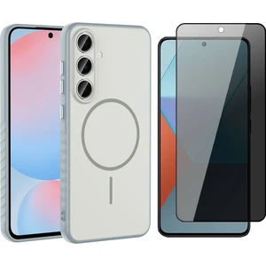 Samsung Galaxy S24 FE Kılıf M-safe Şarj Özellikli Zore Tea Kapak + Hayalet Ekran Koruyucu