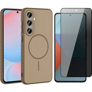 Samsung Galaxy S24 FE Kılıf M-safe Şarj Özellikli Zore Tea Kapak + Hayalet Ekran Koruyucu