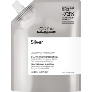 L'Oréal Professionnel Serie Expert Silver Çok Açık Sarı, Gri ve Beyaz Saçlar Için Renk Dengeleyici Mor Refill Şampuanı 500ml