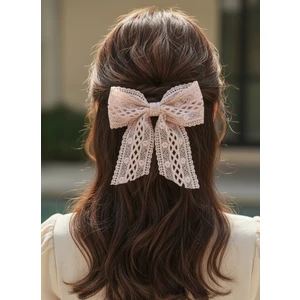 Toka Delisi El Yapımı Romantik Kadın Dantel Fiyonk Toka, Otomatik Klipsli Saç Tokası, Kadin Toka