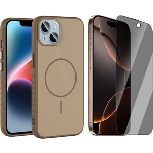 Apple iPhone 14 Kılıf M-safe Şarj Özellikli Zore Tea Kapak + Hayalet Ekran Koruyucu