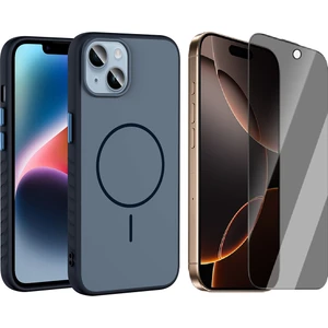 Apple iPhone 14 Kılıf M-safe Şarj Özellikli Zore Tea Kapak + Hayalet Ekran Koruyucu