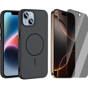 Apple iPhone 14 Kılıf M-safe Şarj Özellikli Zore Tea Kapak + Hayalet Ekran Koruyucu