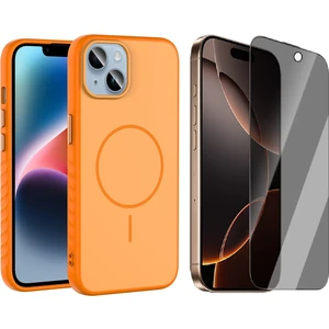 Apple iPhone 14 Kılıf M-safe Şarj Özellikli Zore Tea Kapak + Hayalet Ekran Koruyucu