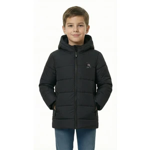İçi Kürklü Cepli Kapüşonlu Jel Elyaflı Su ve Rügar Geçirmez Erkek Çocuk Kışlık Mont
