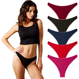 Yohannes Club "kadın, Pamuklu Basic Brazilian Külot, 5'li Set, Çok Renkli Set, Ekstra Esnek ve Yumuşak Kumaş