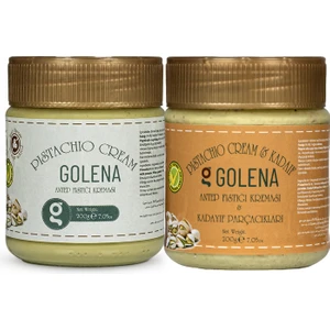 Sürülebilir Şeker Ilavesiz Antep Fıstık Kreması + Golena Kadayıf Parçacıklı Antep Fıstık Kreması (2'li Paket)