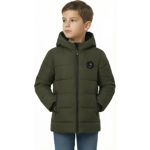 İçi Kürklü Cepli Kapüşonlu Jel Elyaflı Su ve Rügar Geçirmez Erkek Çocuk Kışlık Mont