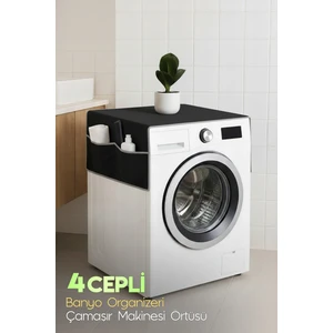 Palm Design Çamaşır Makinesi Örtüsü 4 Cepli Banyo Düzenleyici Organizer Buzdolabı Örtüsü Depolama Hurç