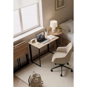 Mobilya Pratik Farden Katlanabilir Pratik Çalışma Masası Bilgisayar Masası Ofis Ders Yemek Masası 80x45cm