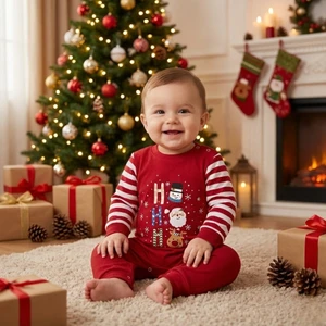 Ho Ho Ho Yılbaşı Temalı Bebek Tulum