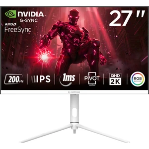 Glacier GL27R200Q 27 200Hz 1ms Fast IPS Qhd 2k Adaptivesync Rgb Pivot Beyaz Flat Oyuncu Monitörü