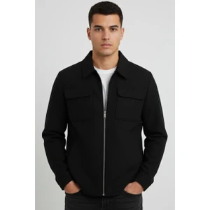 Siyah Comfort Fit Ceket Mont