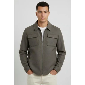 Bej Comfort Fit Ceket Mont