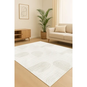 Babil Home Kaymaz Tabanlı Yolluk Kesme Koridor Salon Mutfak Halısı 5048 Krem