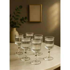 6 Lı Cam Ayaklı Kahve Yanı Su Bardağı Bardak 75ML