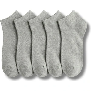 Kadın Gri Pamuklu Patik Çorap 5’li Paket
