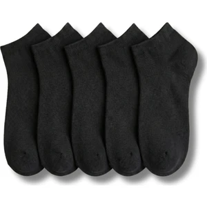 Kadın Siyah Pamuklu Patik Çorap 5’li Paket