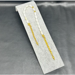 Han Ticarethane Altın Renk Kombinli Doğal Sedef Taşı Zaza Tesbih