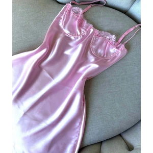 Hama Love Kadın Pembe Saten Gecelik