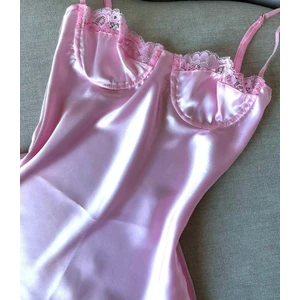 Hama Love Kadın Pembe Saten Gecelik