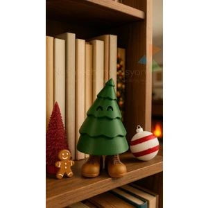 Novatech İnovasyon Sevimli Çam Ağacı Figürü Masa Üstü Obje Dekoratif Yılbaşı Objesi Hediye Alternatifi Ev Dekorasyonu