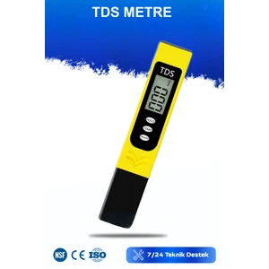 Tds Metre Termometreli Su Kalite Ölçüm Cihazı+Pil+Kılıf