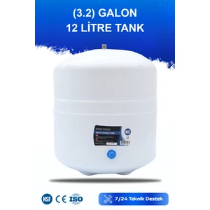 WaterMelon Tüm Su Arıtma Cihazları Uyumlu Metal Antibakteriyel 3.2 Galon Genleşme Tankı 12 Litre