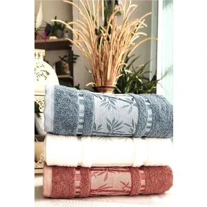 Z&N Style Çeyizlik Lüks Ribella Bamboo 50X90 Cm. Bambu El&yüz Havlu Seti 3.lü Set
