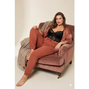 Jogger Paça Büyük Beden Eşofman Altı Kiremit 2017