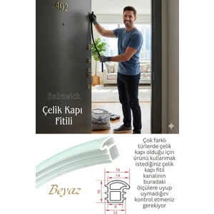 Çelik Kapı Fitili 6 Metre Siyah, Kahverengi ve Beyaz Renk. Ses, Toz ve Isı Yalıtımı Sağlar. Kapı Contası, Çelik Kapı Lastiği