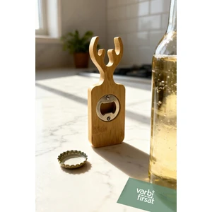 Bambu Şişe Açacağı – Mıknatıslı Çelik Uçlu