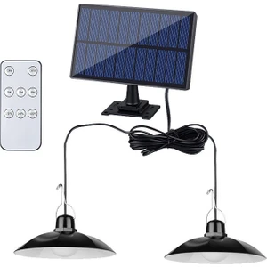 Kumandalı 2 Ledli Solar Lamba Çardak Çadır , Verenda Aydınlatması Mini Güneş Enerjili Çardak Lambası