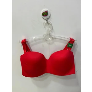 Kadın C Cup Mikro Dolgusuz Straplez Kırmızı Sütyen