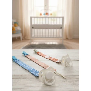 Babyhola 3'lü Emzik Askısı Yenidoğan Hediyelik Bebek Hediyesi Emzik Zinciri Seti/Turuncu