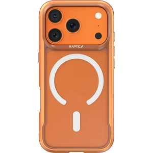 iPhone 17 Pro Max Kılıf Magsafe Uyumlu Airbagli Raptic Shield Serisi Şeffaf Arka Yüzey Kapak Turuncu