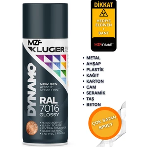 Kluger Sprey Boya Ral 7016 Parlak Antrasit