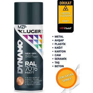 Kluger Sprey Boya Ral 7016 Mat Antrasit