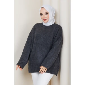 Pamuk Butik Kadın Bisiklet Yaka Oversize Triko Kazak