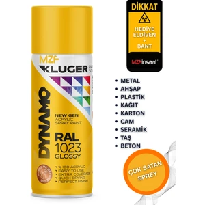 Kluger Sprey Boya Ral 1023 Parlak Krom Sarı