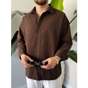 Erkek Modal Kumaş Oversize Düğmeli Modern Gömlek K3008G