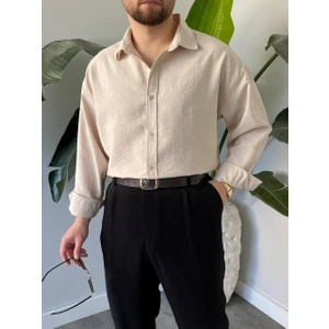 Erkek Modal Kumaş Oversize Düğmeli Modern Gömlek K3008G