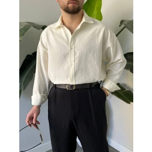 Erkek Modal Kumaş Oversize Düğmeli Modern Gömlek K3008G