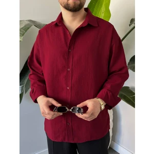 Erkek Modal Kumaş Oversize Düğmeli Modern Gömlek K3008G
